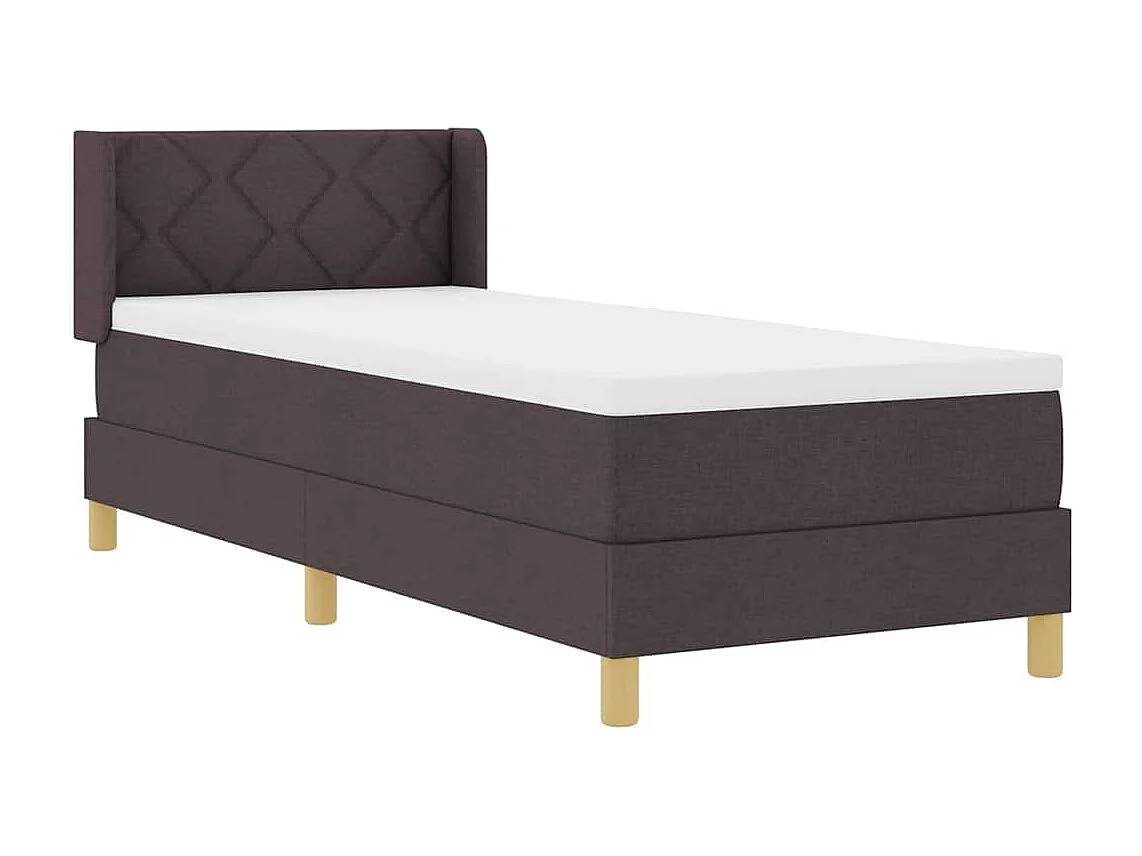 Cadre de lit Marron foncé et Blanc 80 x 200 cm tissu