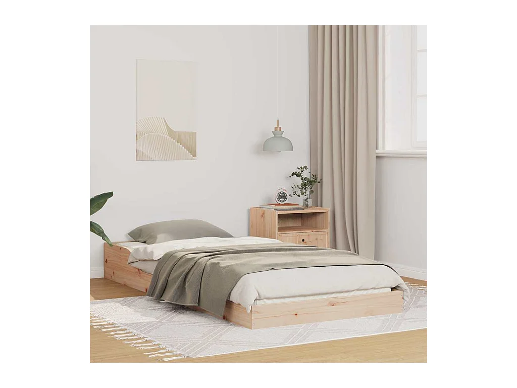 Estrutura da Cama Castanho 90 x 210 cm Madeira de pinho maciça