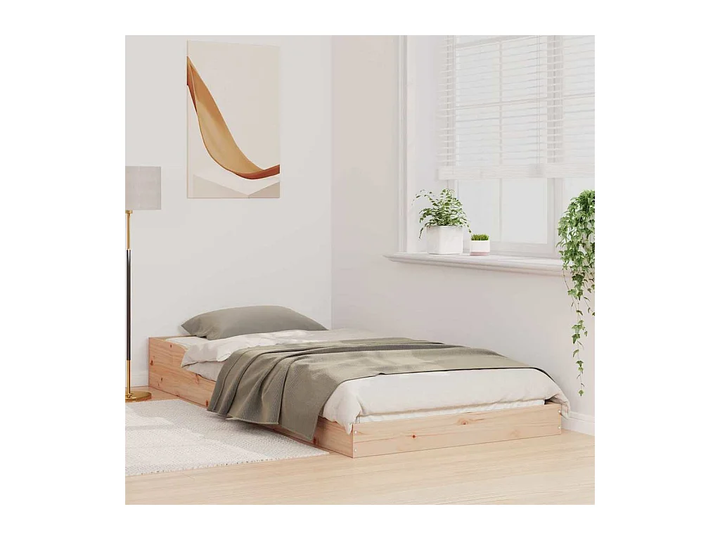 Estrutura da Cama Castanho 90 x 210 cm Madeira de pinho maciça