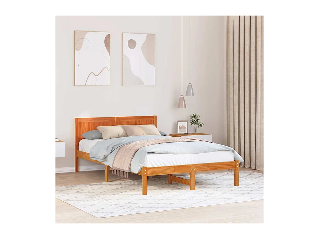 Cadre de lit Marron 120 x 200 cm Bois de pin massif
