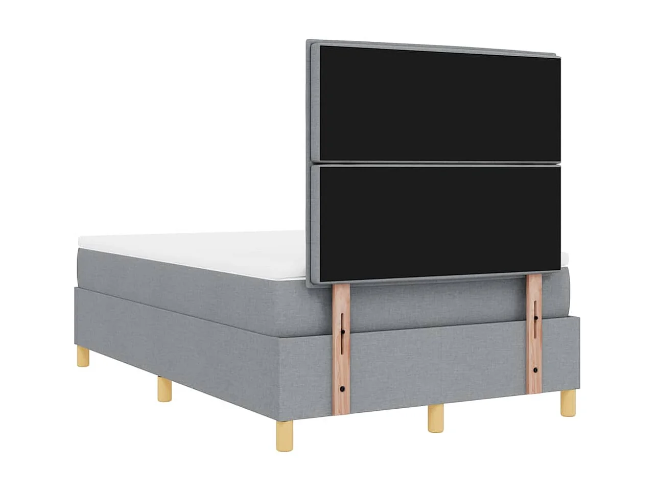 Cama tipo Box Spring con colchón Gris claro 120 x 190 cm tela