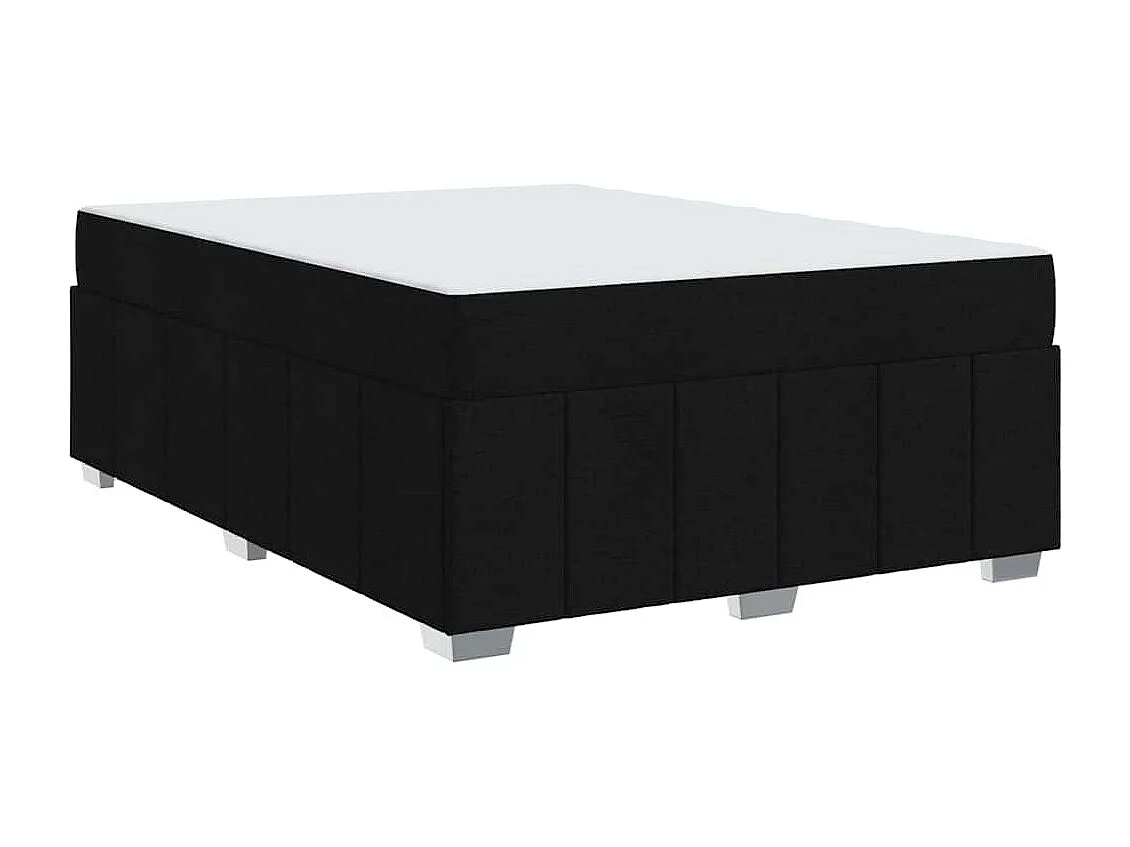Cadre de lit avec matelas Noir 140 x 200 cm tissu