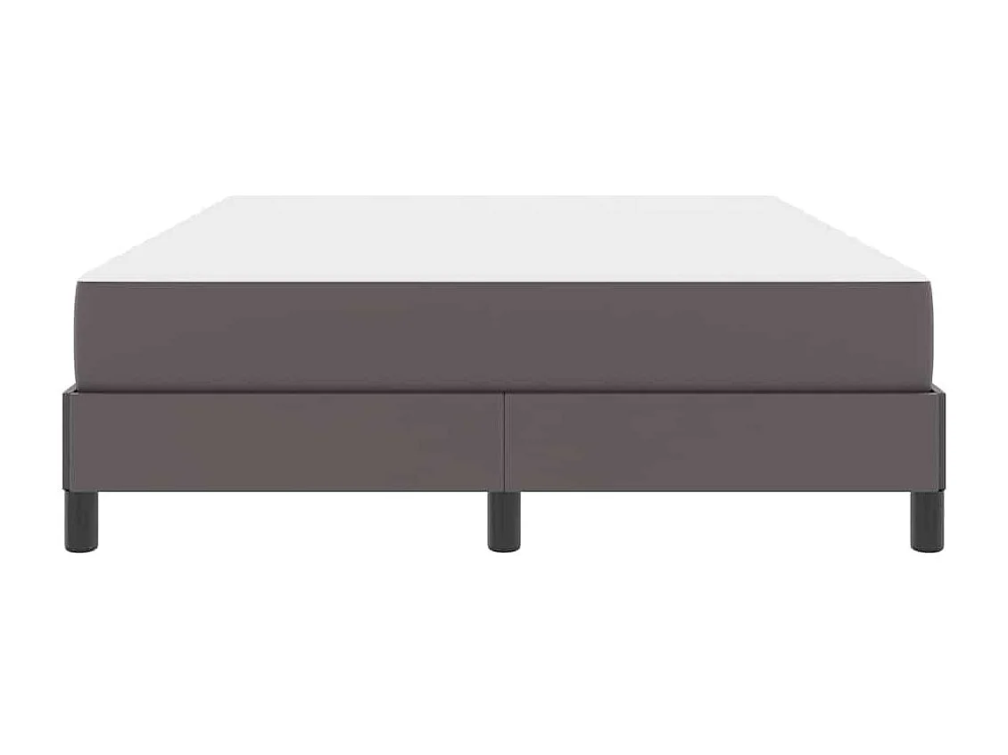 Cadre de lit avec matelas Gris 140 x 190 cm Faux cuir