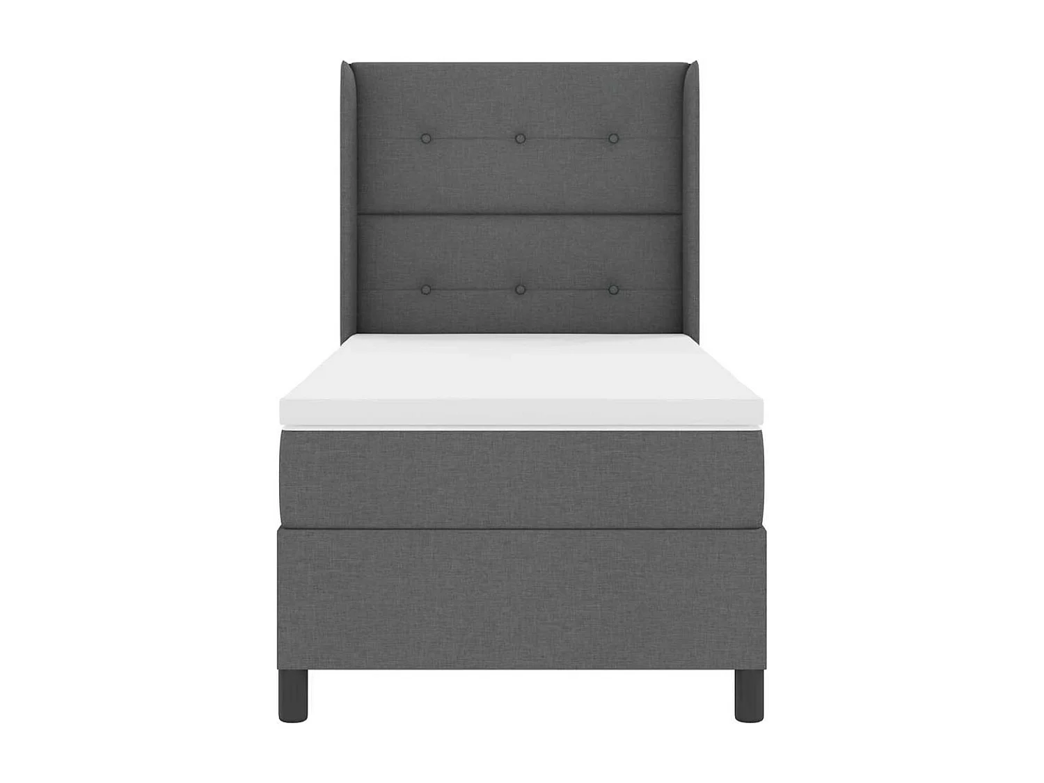 Cama tipo Box Spring con colchón Gris oscuro 90 x 200 cm tela