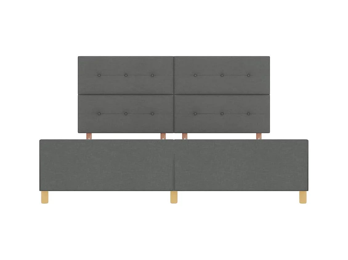 Cadre de lit avec tête de lit Gris foncé 200 x 200 cm tissu