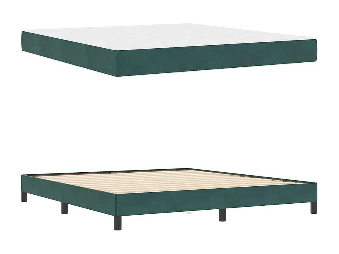Cama box spring com colchão Verde Escuro 180 x 200 cm Veludo