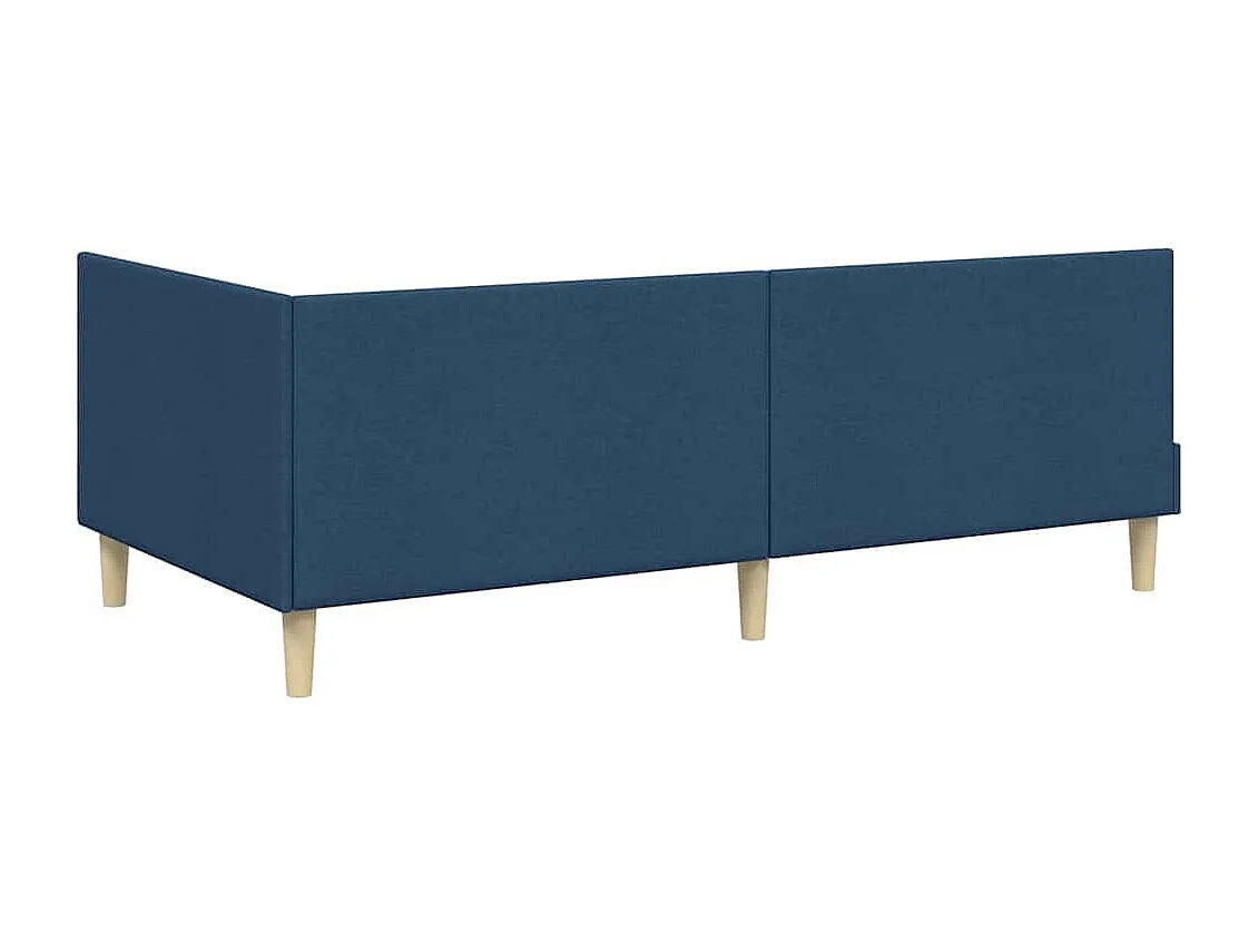 Cadre de lit d'angle Bleu 80 x 200 cm Tissu et bois reconstitué