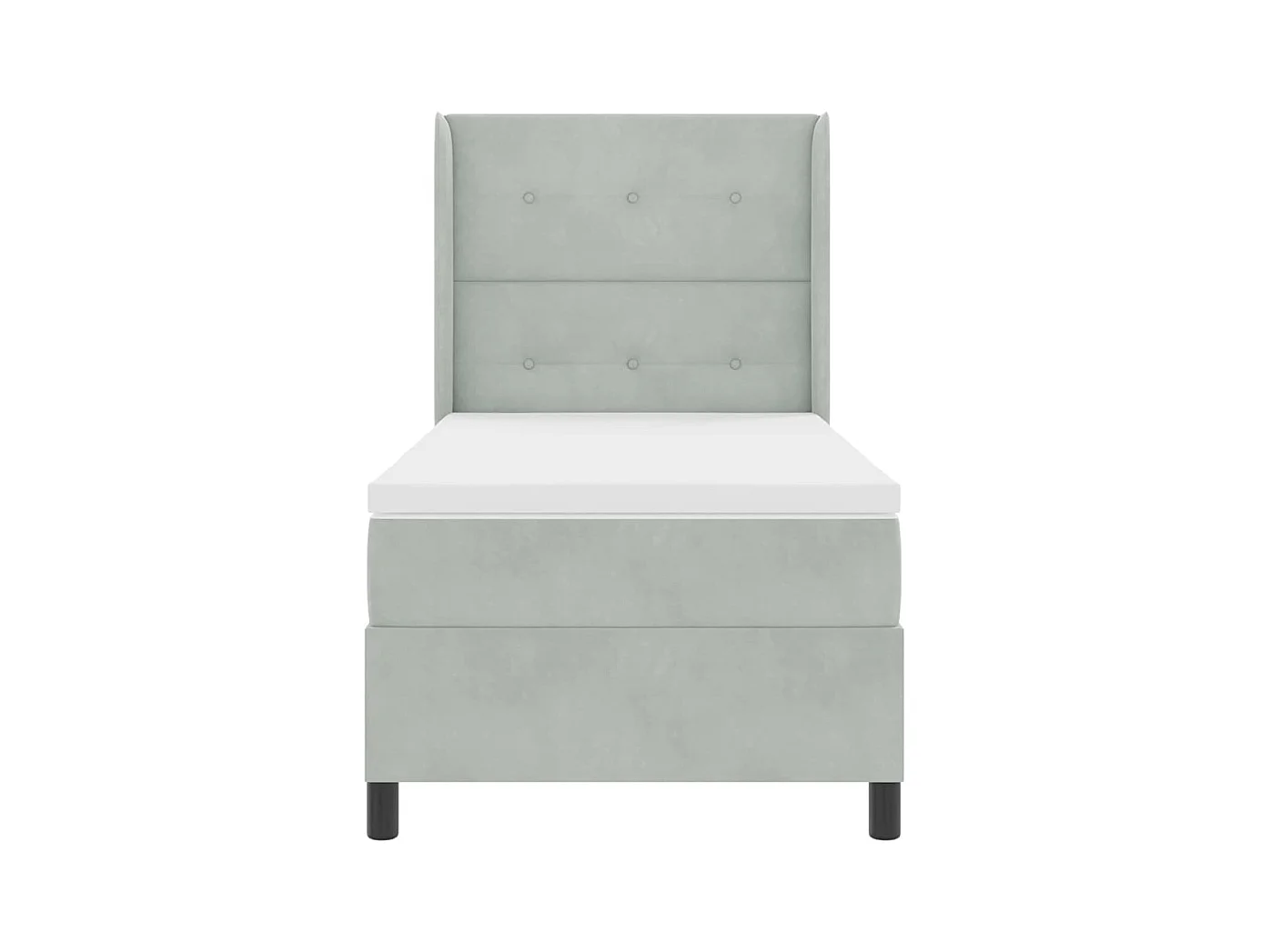 Cadre de lit avec Matelas LED Gris clair 100 x 200 cm Velours