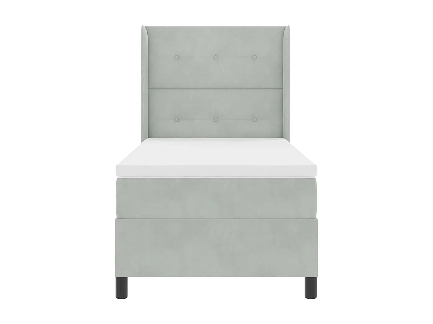 Cama con Box Spring LED y Colchón Gris Claro 100 x 200 cm