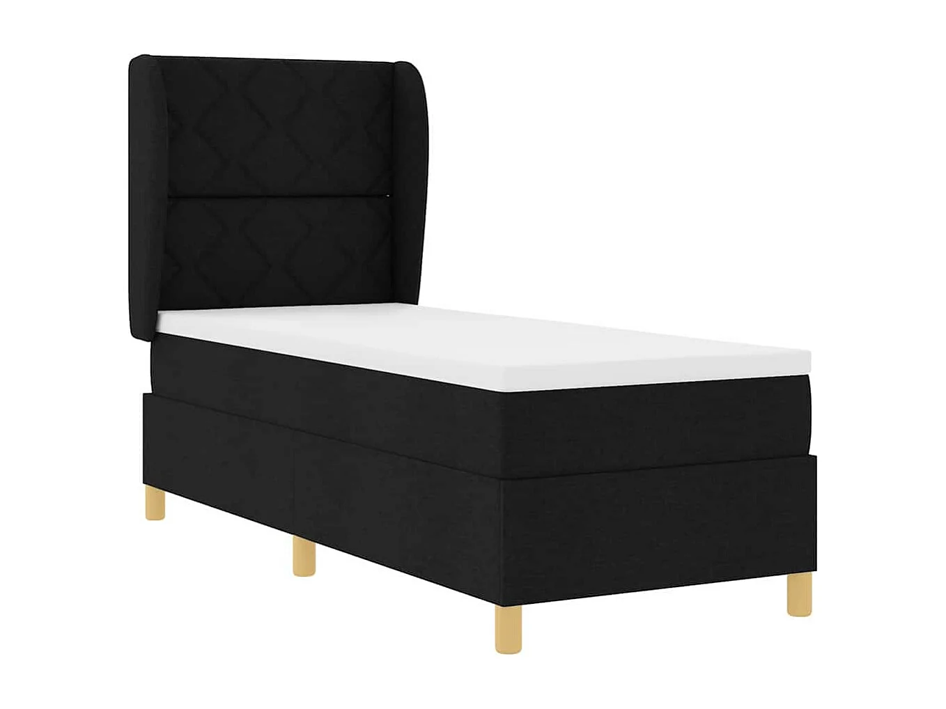 Cama Box Springs com Colchão Cinza Escuro 90x190 cm Preto