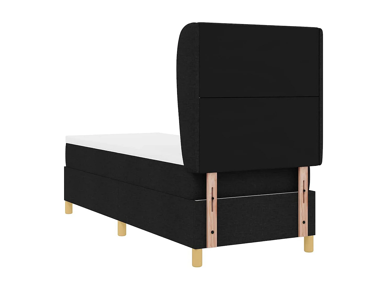 Cama Box Springs com Colchão Cinza Escuro 90x190 cm Preto