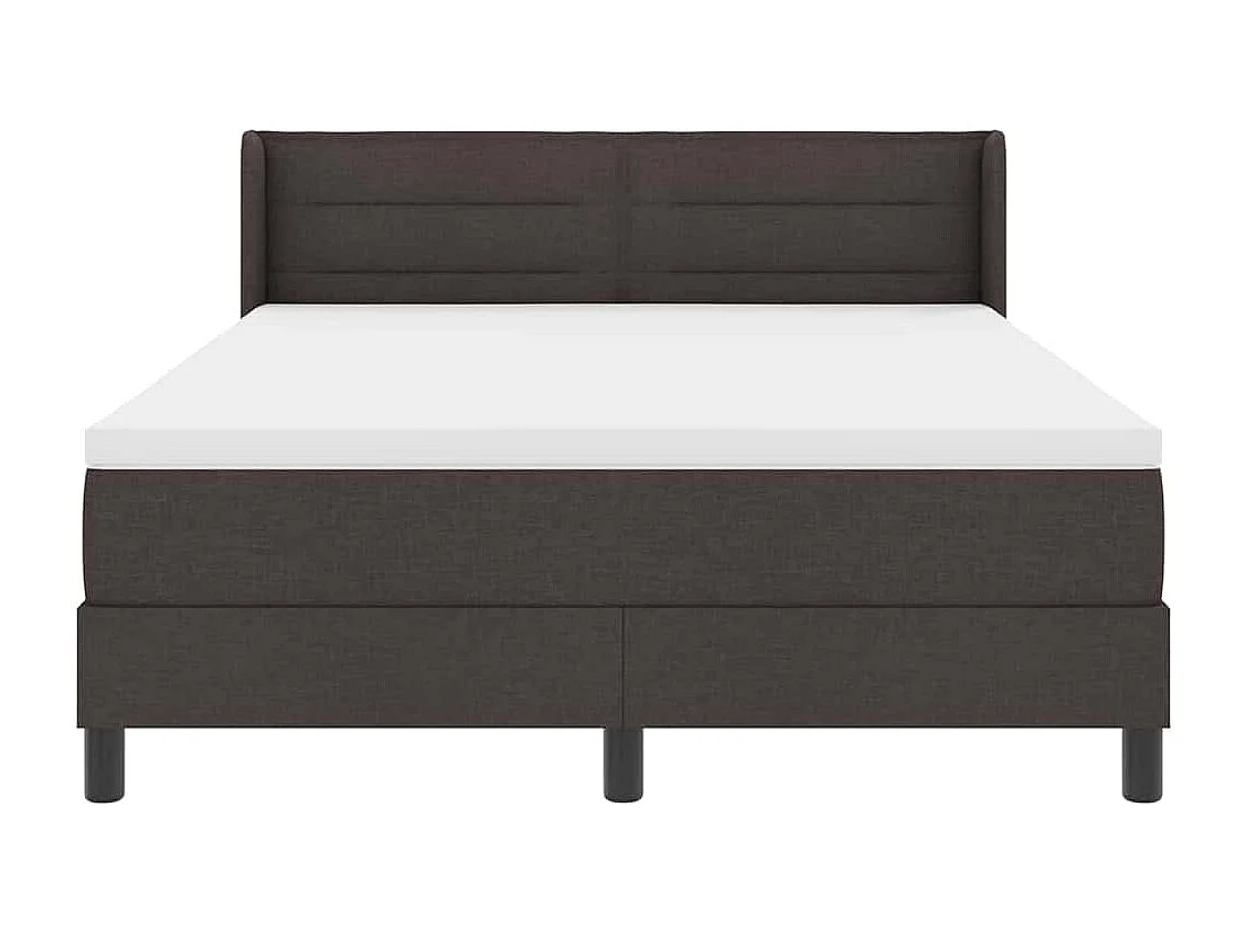 Cama box spring con colchón Marrón Oscuro 160 x 200 cm