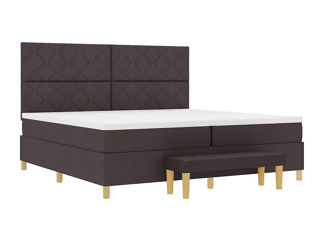 Cama tipo Box Spring Marrón Oscuro 200 x 200 cm tela