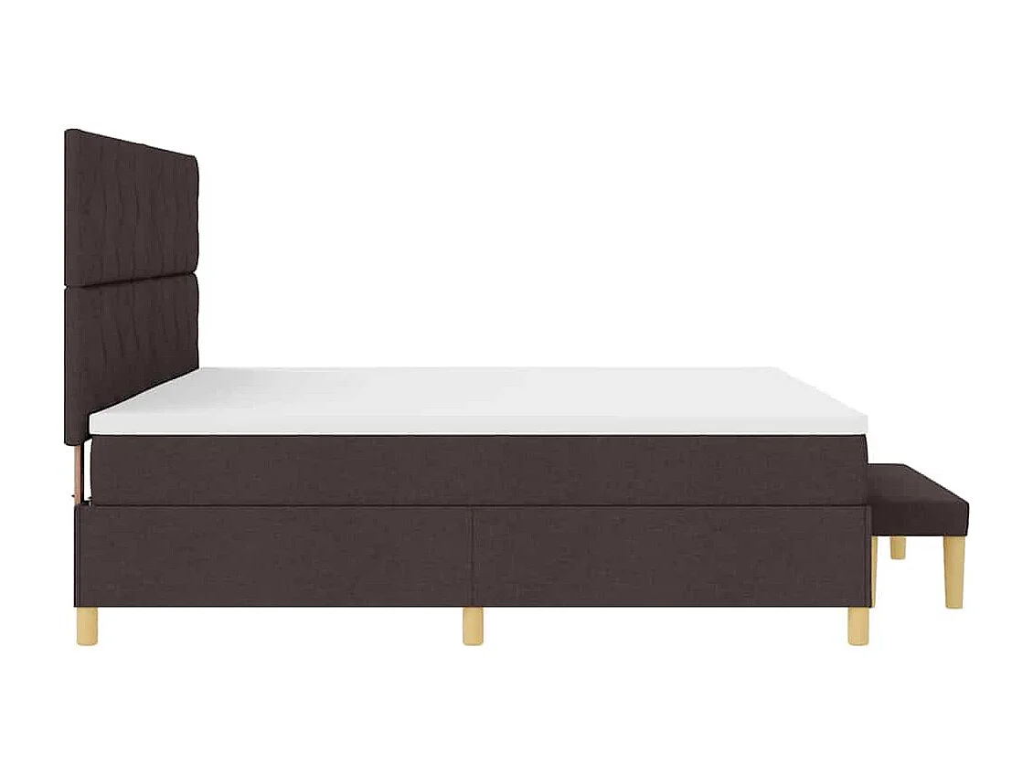 Cama tipo Box Spring Marrón Oscuro 200 x 200 cm tela