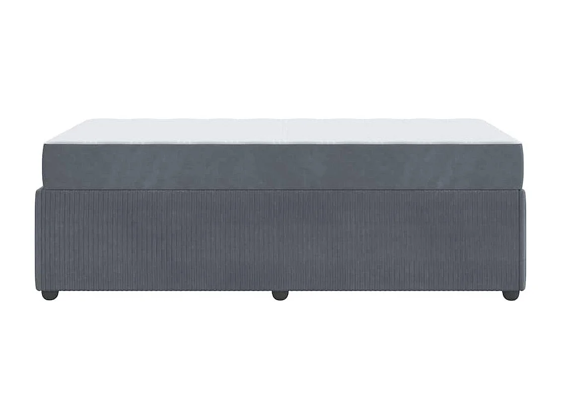 Cadre de lit avec matelas Gris foncé 80 x 200 cm Velours