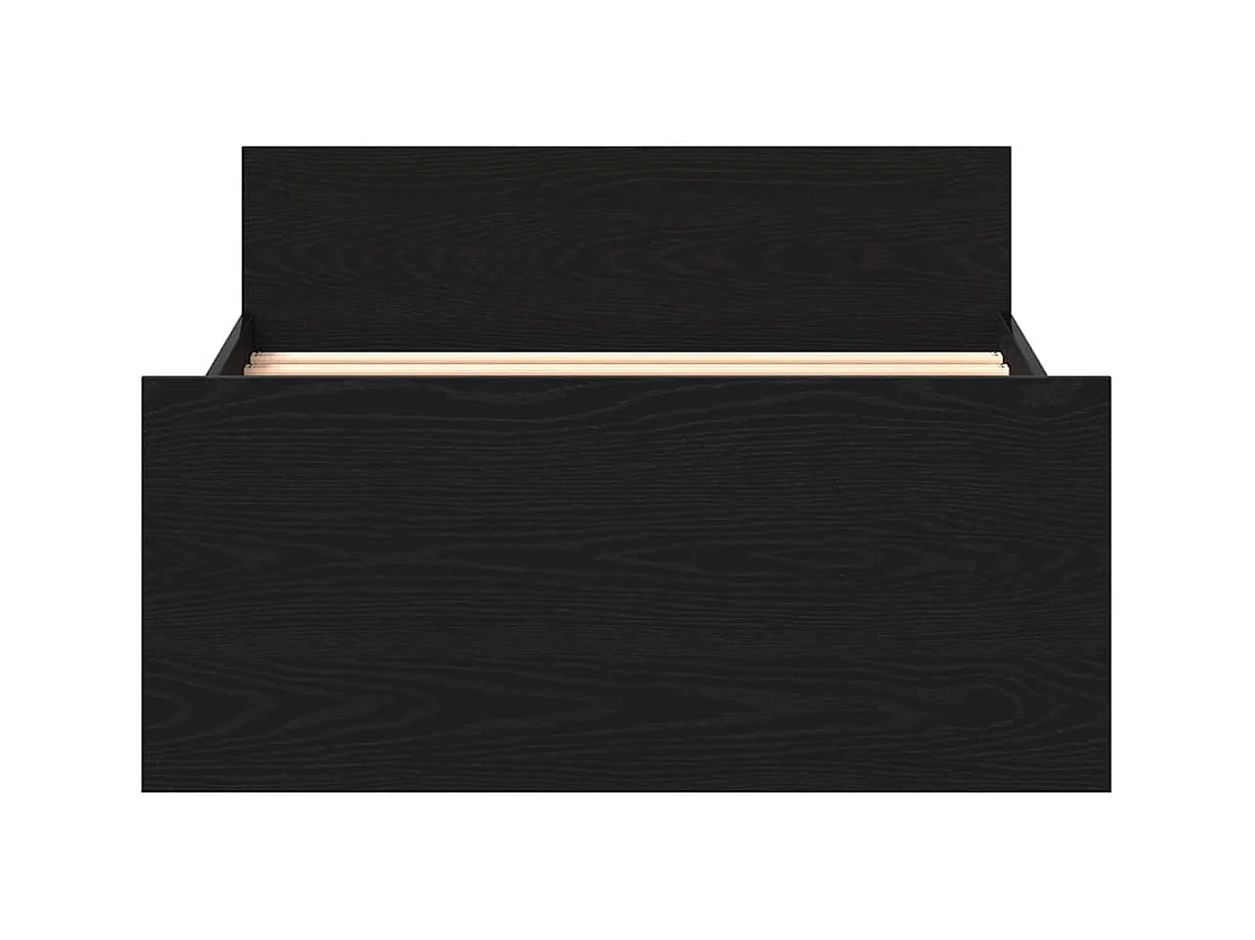 Cadre de lit sans matelas chêne noir 75x190 cm bois ingénierie