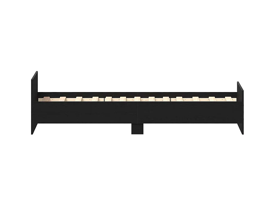 Cadre de lit sans matelas chêne noir 75x190 cm bois ingénierie