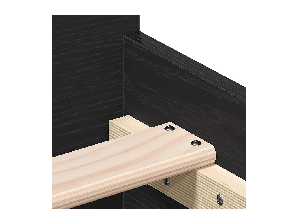 Cadre de lit sans matelas chêne noir 75x190 cm bois ingénierie