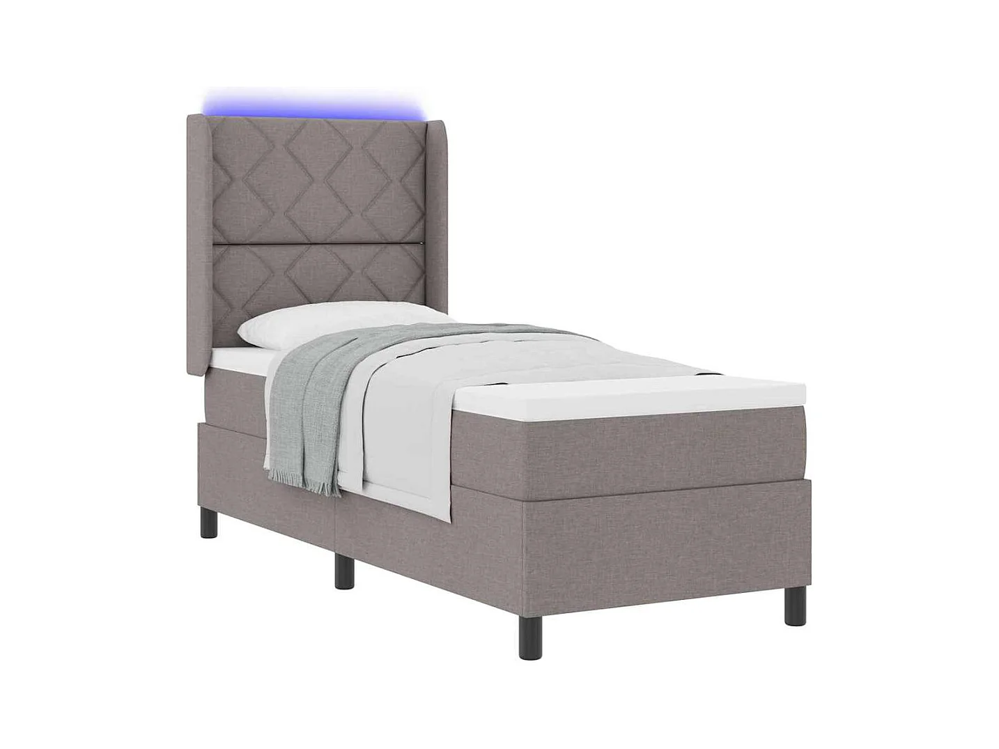 Cama Box com colchão Cinzento-acastanhado 90 x 190 cm tecido