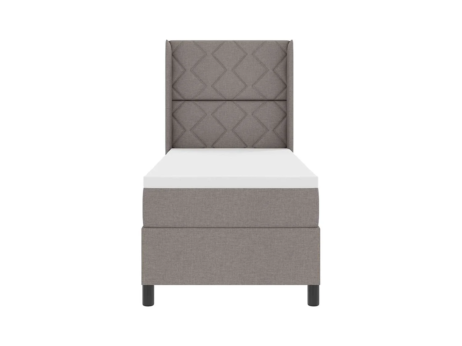 Cama Box com colchão Cinzento-acastanhado 90 x 190 cm tecido