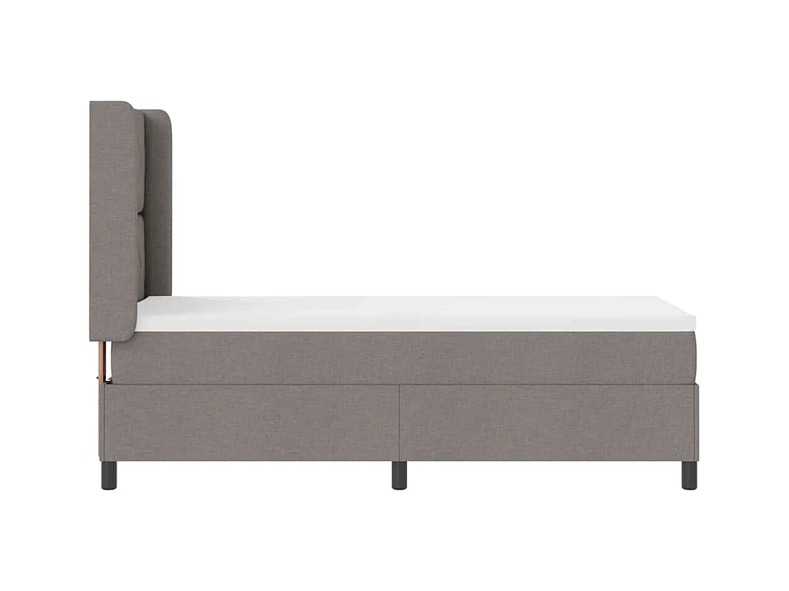 Cama Box com colchão Cinzento-acastanhado 90 x 190 cm tecido