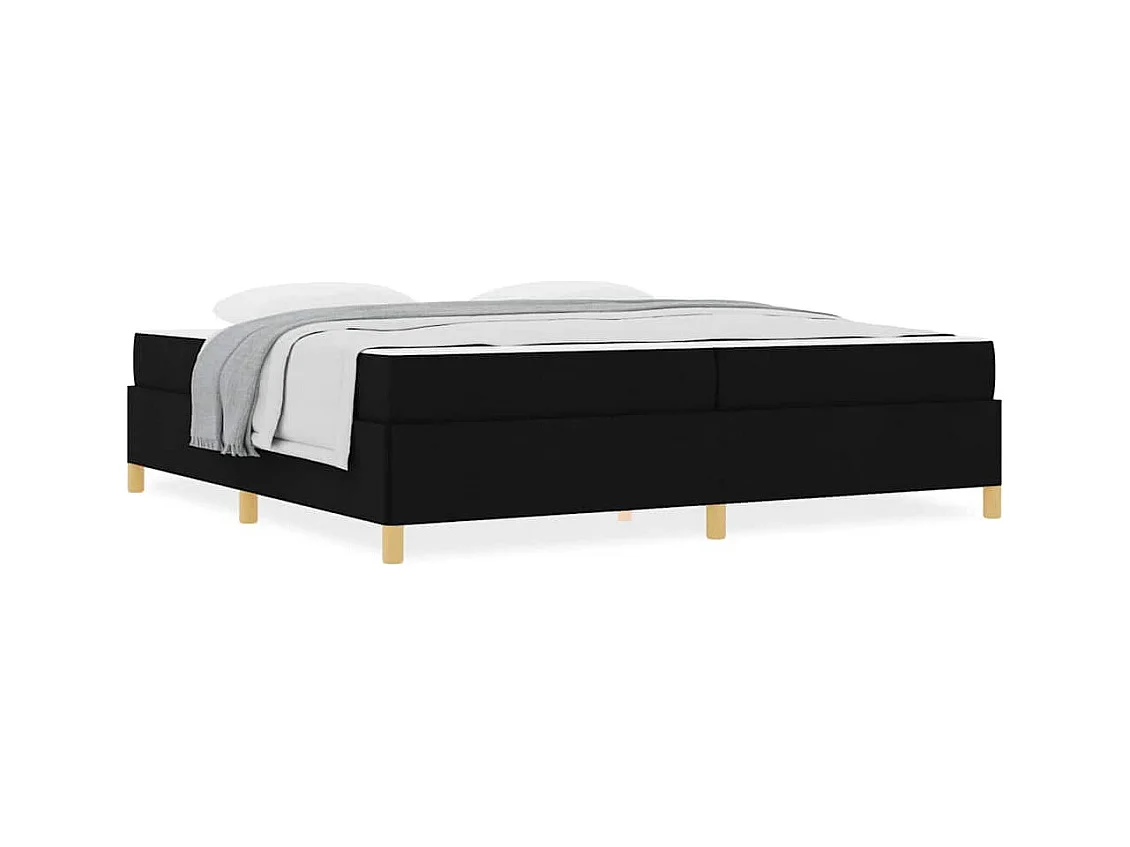 Cadre de lit Noir et blanc et noir 200 x 200 cm tissu