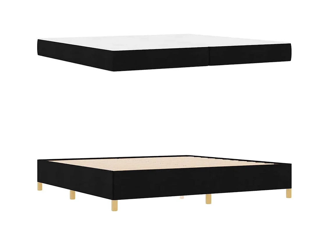 Cadre de lit Noir et blanc et noir 200 x 200 cm tissu