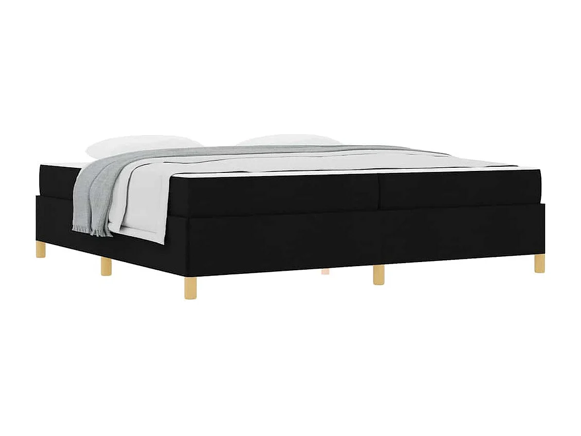 Cama tipo Box Spring Negro y Blanco y Negro 200 x 200 cm tela
