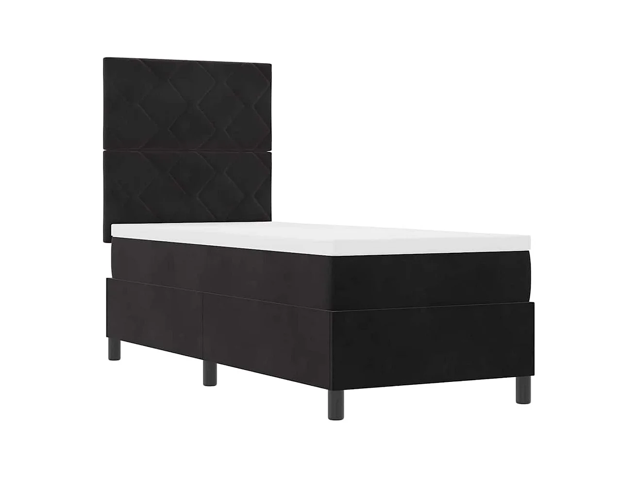 Cadre de lit avec matelas Noir 80 x 200 cm Velours