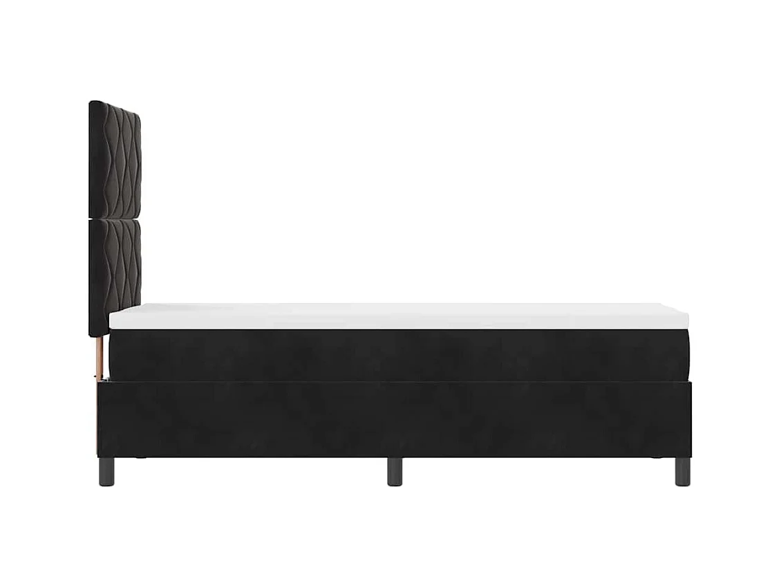 Cadre de lit avec matelas Noir 80 x 200 cm Velours
