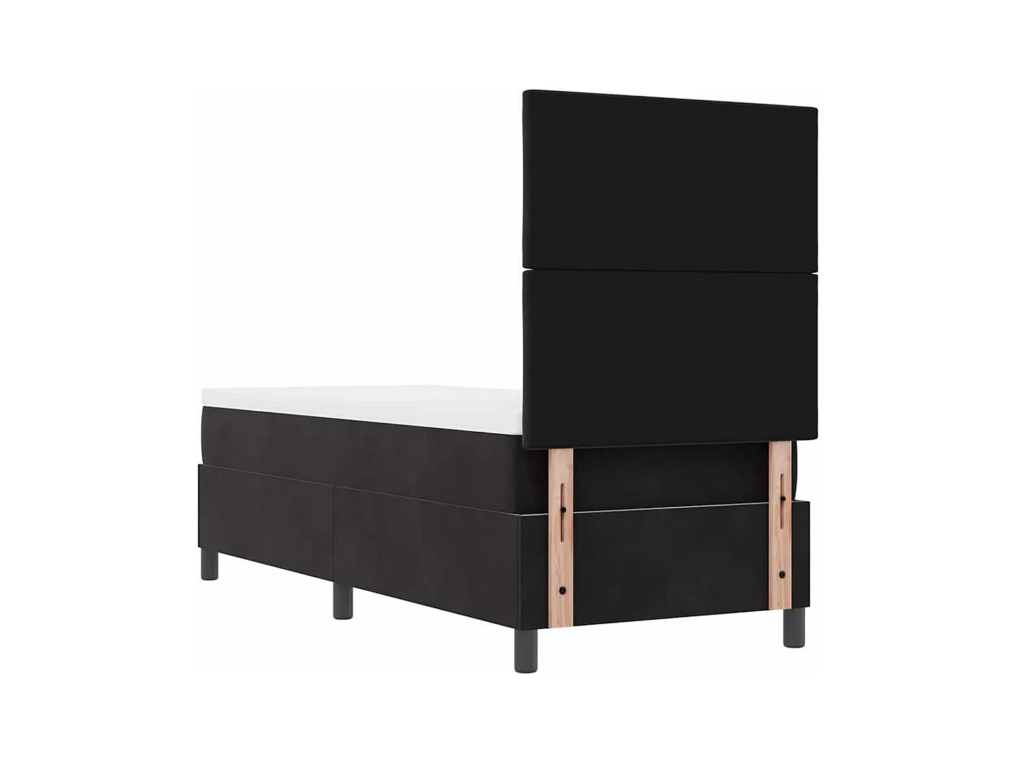 Cadre de lit avec matelas Noir 80 x 200 cm Velours