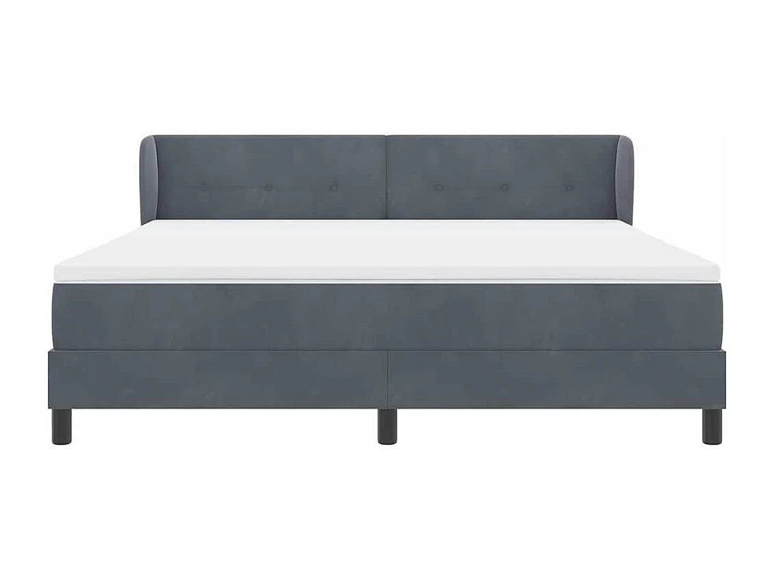 Cama con Somier y Colchón Gris Oscuro 80x200 cm Terciopelo