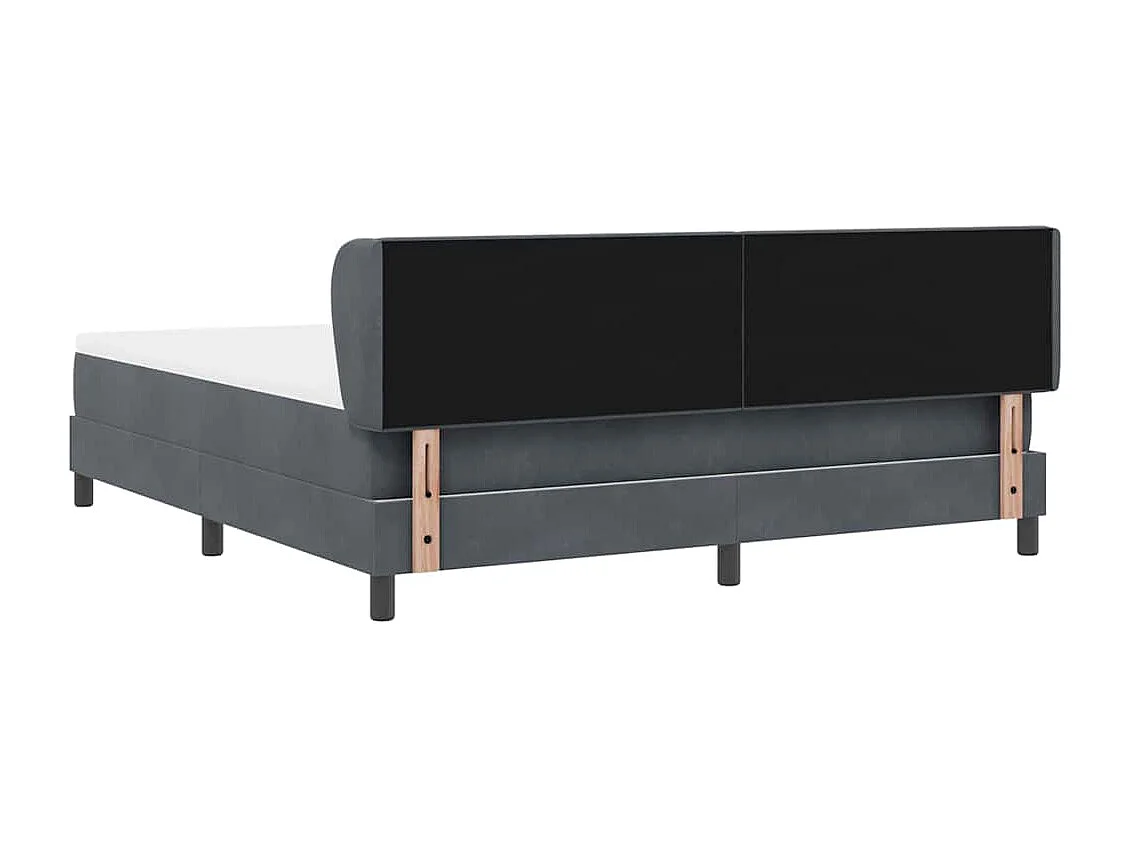 Cama con Somier y Colchón Gris Oscuro 80x200 cm Terciopelo