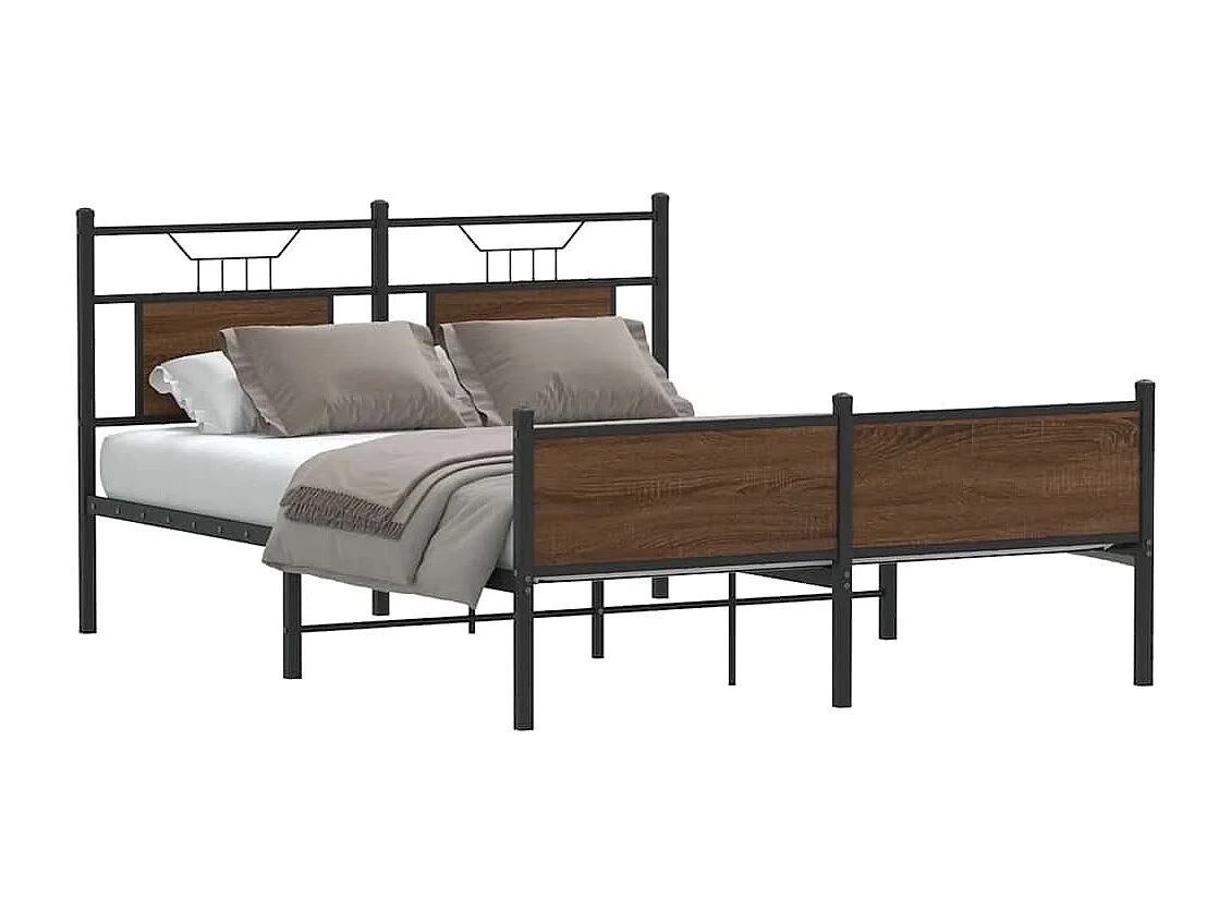 Cadre de lit sans matelas chêne marron 140x200 cm