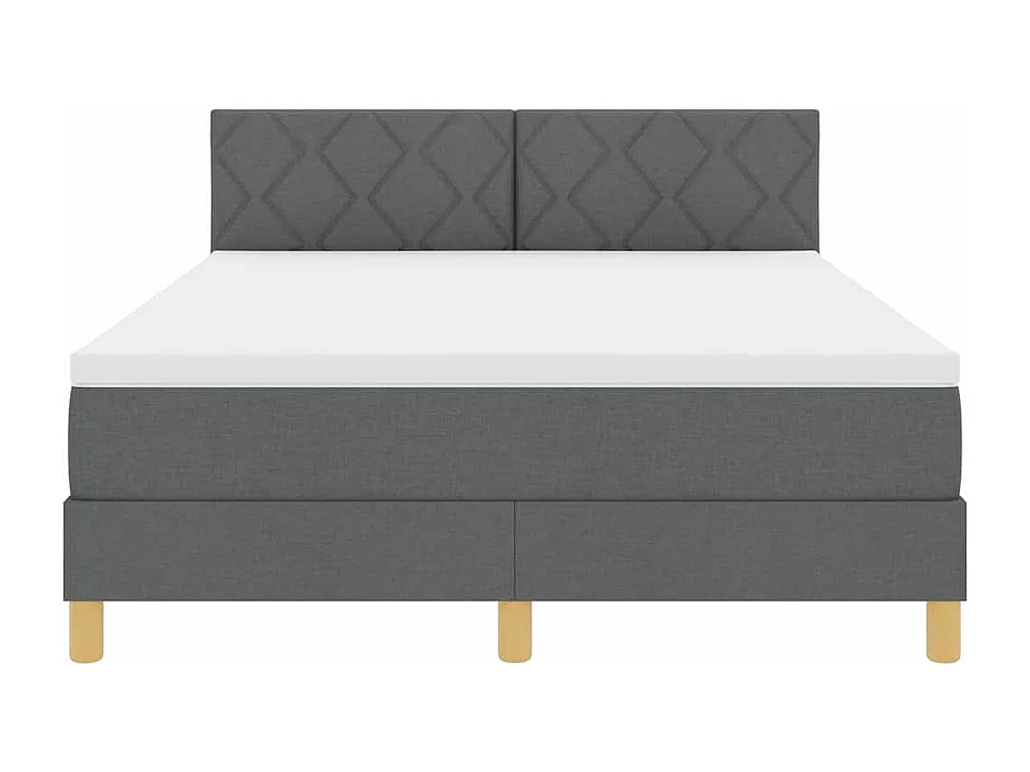 Boxspringbed met matras Donkergrijs 140 x 190 cm Stof