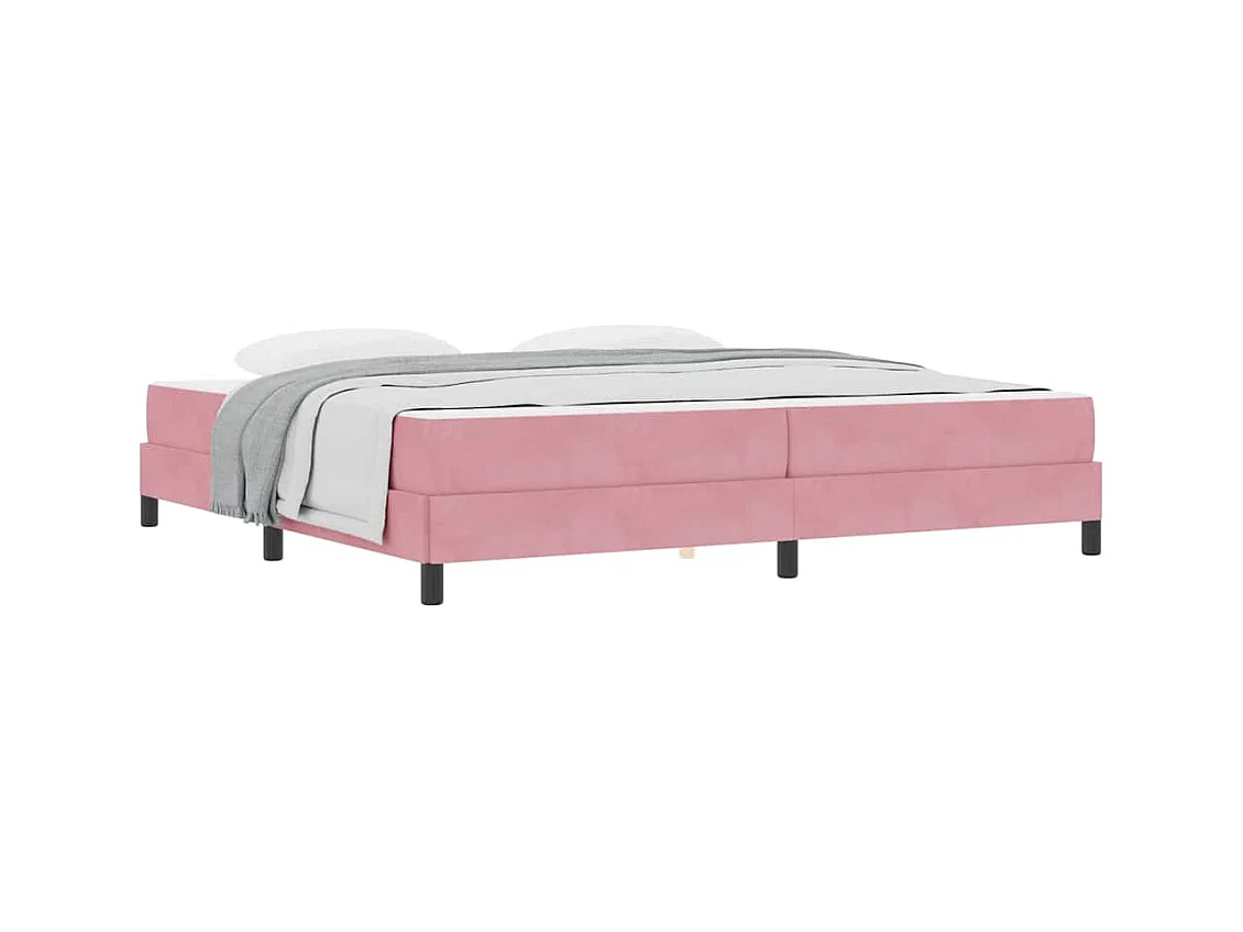 Cadre de lit avec matelas Rose 200 x 200 cm Velours