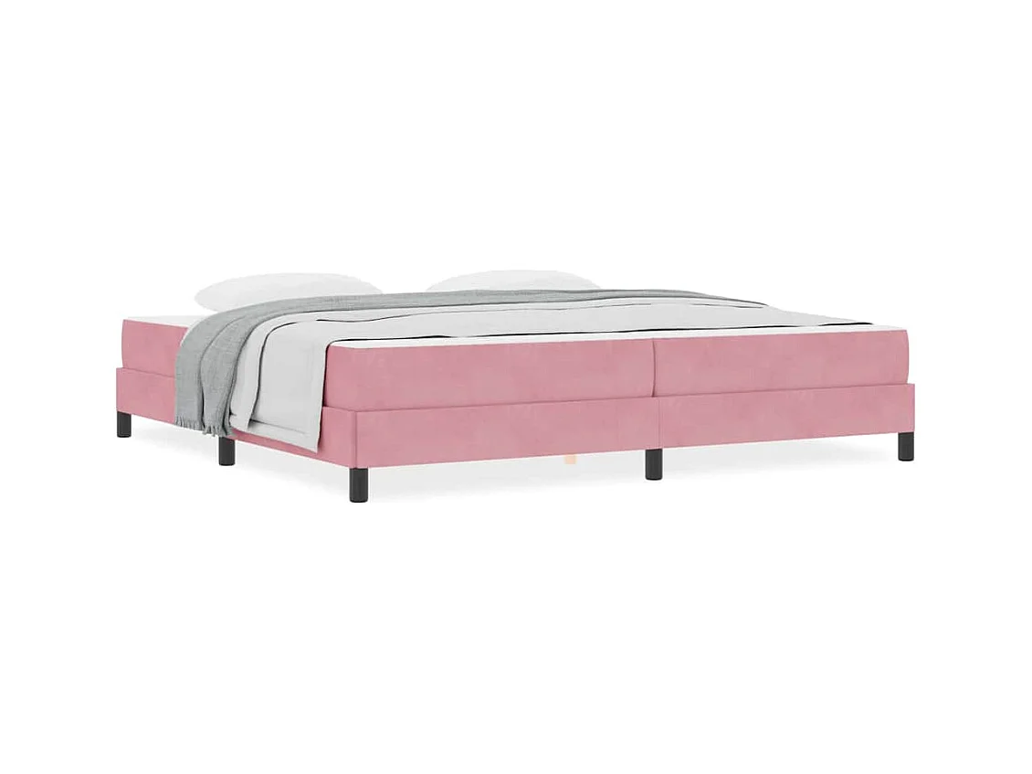 Cadre de lit avec matelas Rose 200 x 200 cm Velours