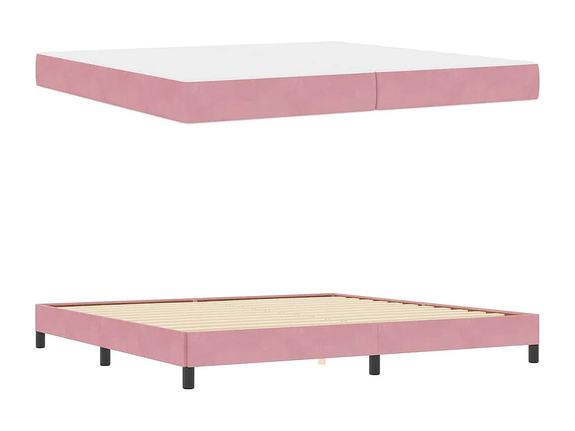 Cadre de lit avec matelas Rose 200 x 200 cm Velours
