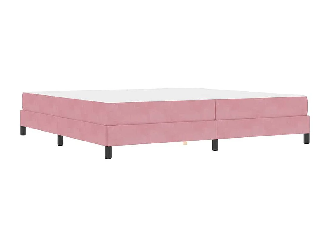 Cama box spring con colchón Rosa 200 x 200 cm Terciopelo