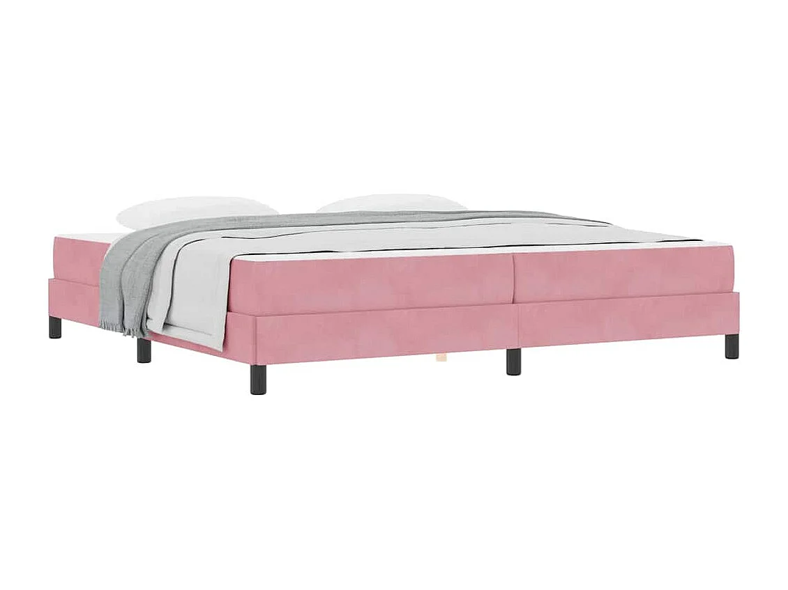 Cama box spring con colchón Rosa 200 x 200 cm Terciopelo