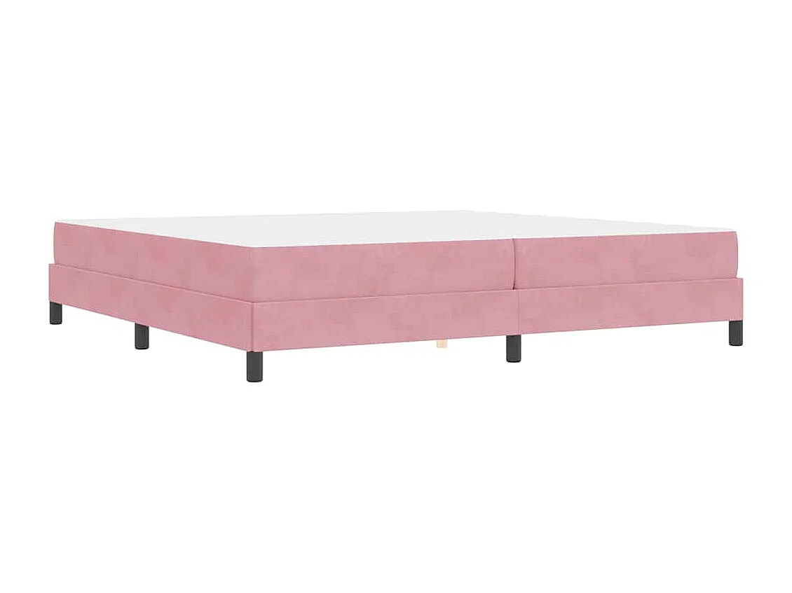 Cama box spring con colchón Rosa 200 x 200 cm Terciopelo