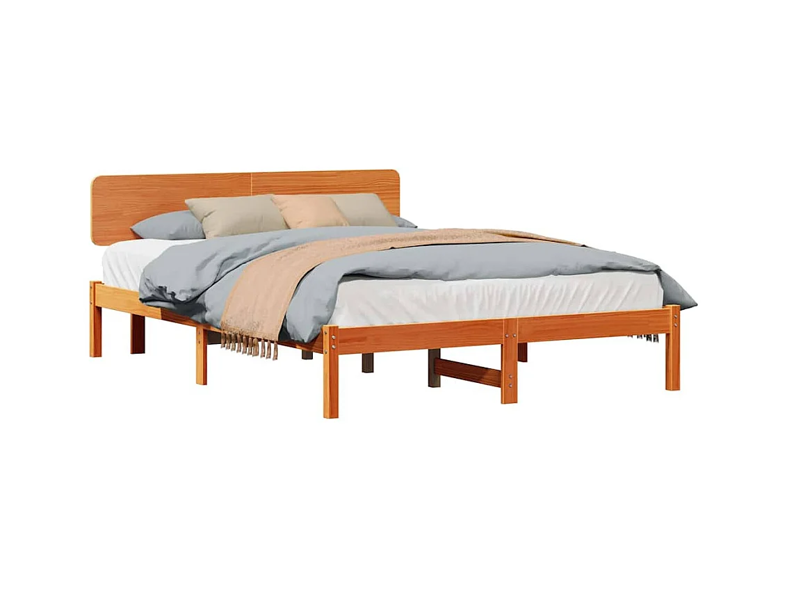 Estrutura da Cama com cabeceira Marrom Cera 150 x 200 cm