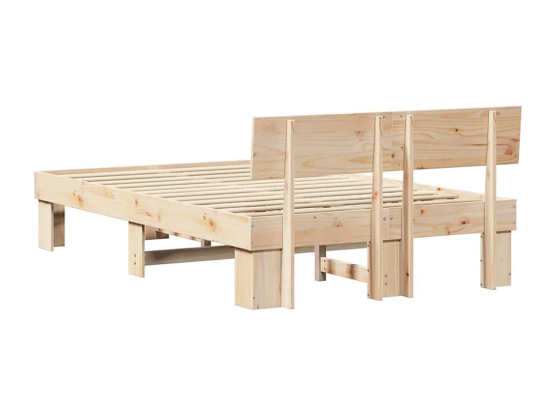 Estructura de cama Marrón 120 x 190 cm Madera maciza de pino