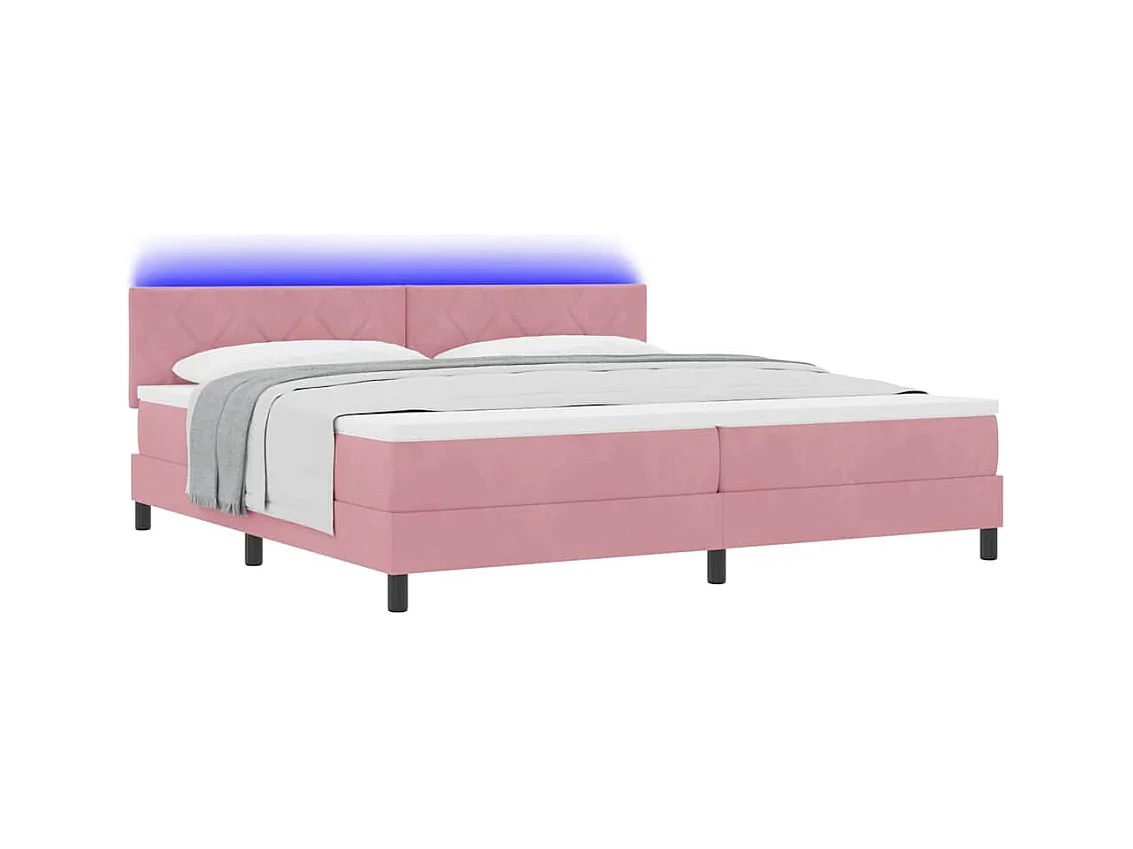 Cadre de lit avec matelas Rose 200 x 200 cm Velours