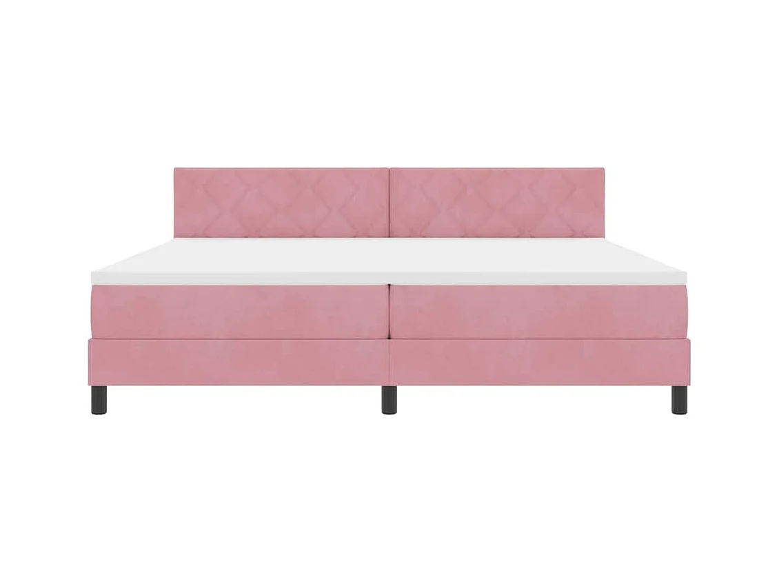 Cadre de lit avec matelas Rose 200 x 200 cm Velours
