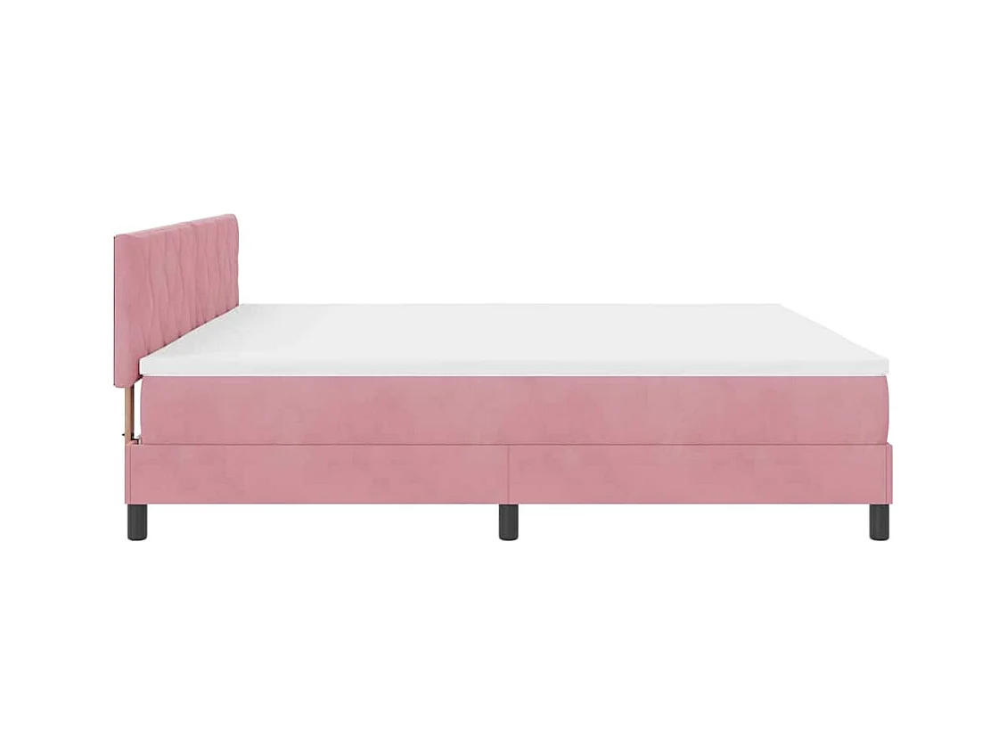 Cadre de lit avec matelas Rose 200 x 200 cm Velours