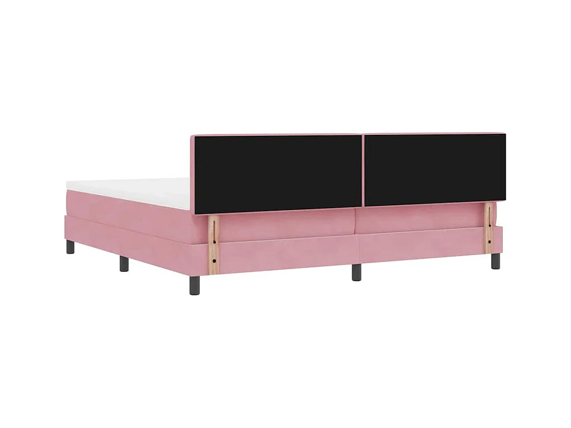 Cadre de lit avec matelas Rose 200 x 200 cm Velours