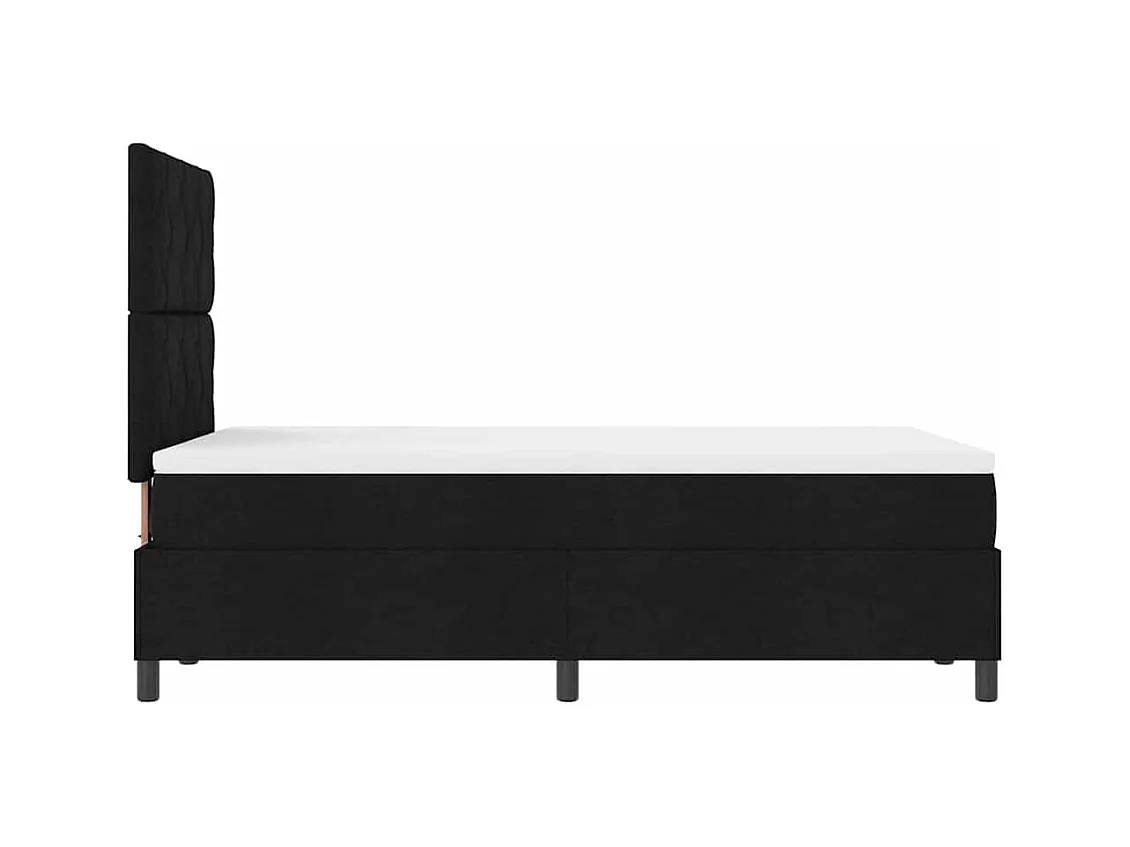 Cadre de lit avec matelas Noir 120 x 200 cm tissu