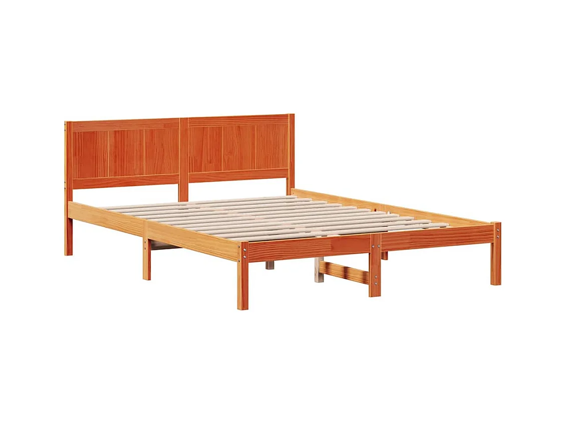 Estrutura da Cama Castanho 140 x 200 cm Madeira de pinho maciça