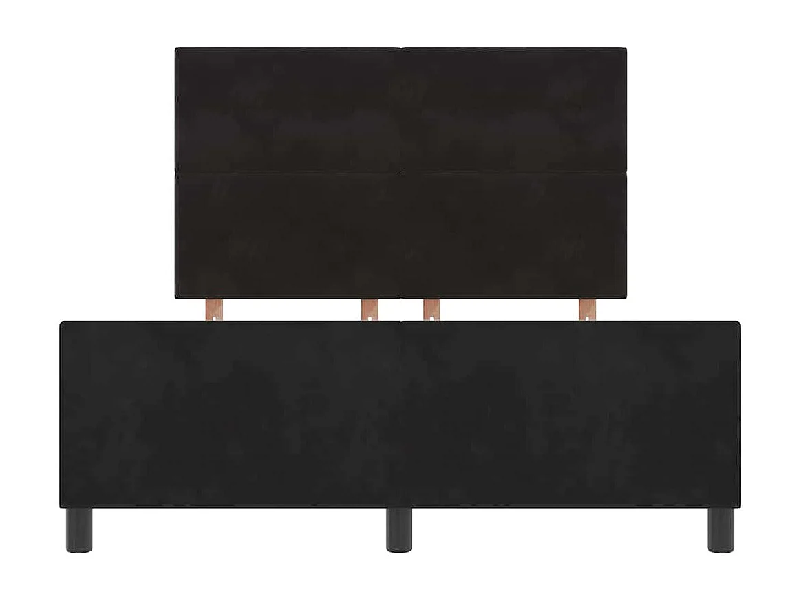 Cadre de lit avec tête de lit Noir 160 x 200 cm Velours
